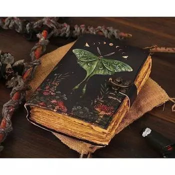 Винтажный классический кожаный журнал ручной работы с премиальным дизайном, кожаный дневник 7 x 5 in чёрный