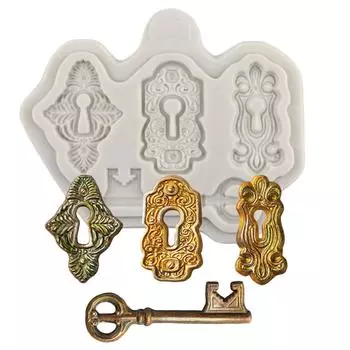 Винтажный ключ, форма для помадки, винты, замки, силиконовые формы для шоколадных конфет, инструменты для украшения торта, аксессуары для выпечки своими руками