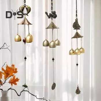 Винтажный колокольчик ветра снаружи металлический колокольчик ветра подвесной колокольчик ветра для патио сад балкон декор 9