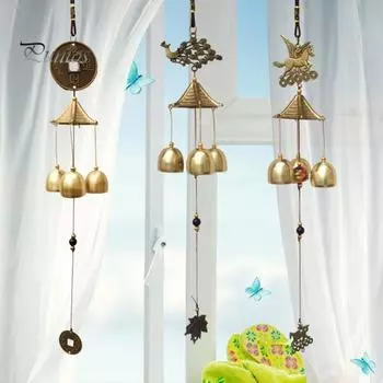 Винтажный колокольчик ветра снаружи металлический колокольчик ветра подвесной колокольчик ветра для патио сад балкон декор 7