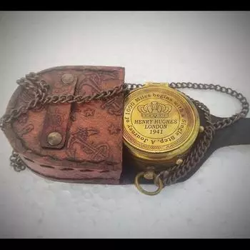 Винтажный компас с гравировкой, морской компас, персонализированный компас, мужской подарок. s коричневый