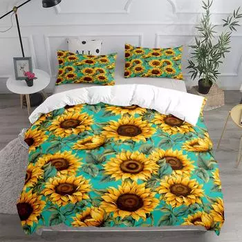 Винтажный комплект постельного белья с изображением подсолнуха Ван Гога King Queen Double Full Twin Single Size 135x200cm