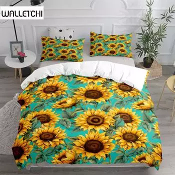 Винтажный комплект постельного белья с изображением подсолнуха Ван Гога King Queen Double Full Twin Single Size EU single(135x200cm)