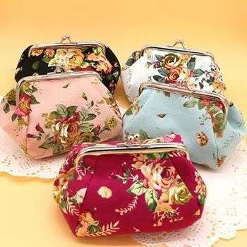Винтажный кошелек для монет, брелок для ключей, женская сумочка-клатч, сумка в китайском стиле с принтом пионов, холщовый кошелек, держатель для карт, сумка