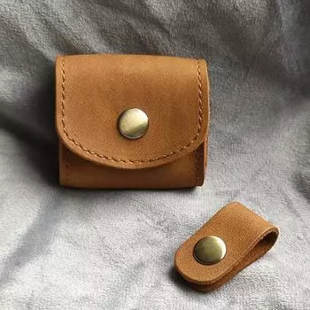 Винтажный кошелек для монет из натуральной кожи, многофункциональный симпатичный мини-кошелек для монет, карман для наушников и ключей кофейный
