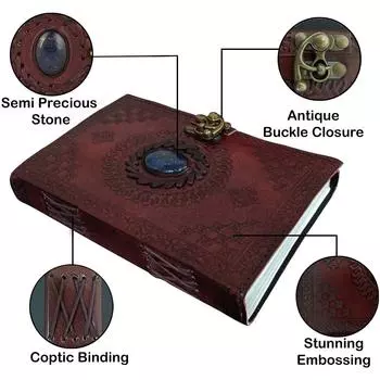 Винтажный кожаный дневник для мужчин и женщин. Размер 7 x 5 дюймов. Цвет: коричневый/кожа. Винтажный блокнот для письма. 5 x 7 in коричневый