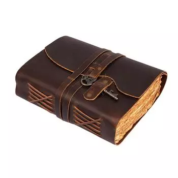 Винтажный кожаный дневник ручной работы - 6x4 размера шоколадно-коричневого цвета. 6 X 4 inches коричневый