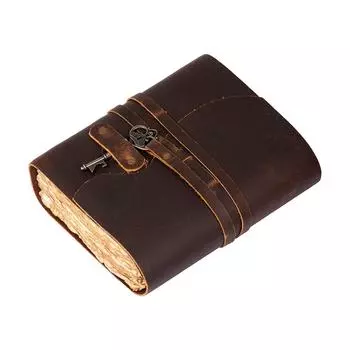 Винтажный кожаный дневник ручной работы - 6x4 размера шоколадно-коричневого цвета. 6 x 4 in коричневый