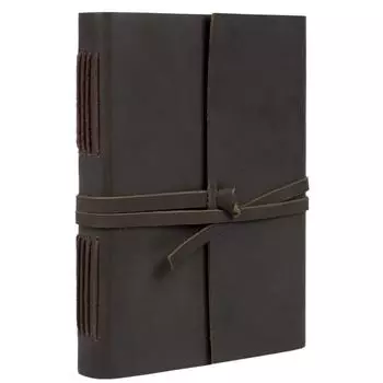 Винтажный кожаный дневник ручной работы - на обычной бумаге для мужчин и женщин. Размер 6 х 8 дюймов 8 x 6 in коричневый