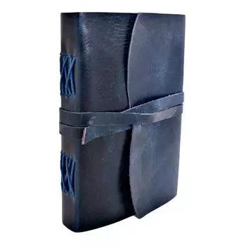 Винтажный кожаный дневник, страница тетради 200 сочинительства журнала в кожаном переплете большая Хандмаде. размер 5 х 7 дюймов. 7 x 5 in синий