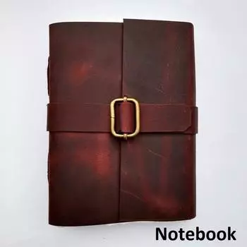 Винтажный кожаный ежедневник, кожаный журнал, блокнот ручной работы из бумаги. 7 x 5 in