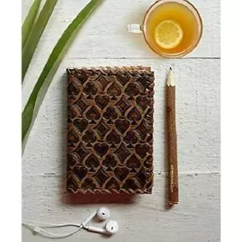 Винтажный кожаный ежедневник ручной работы из натуральной кожи. 6 дюймов х 4 6 x 4 коричневый