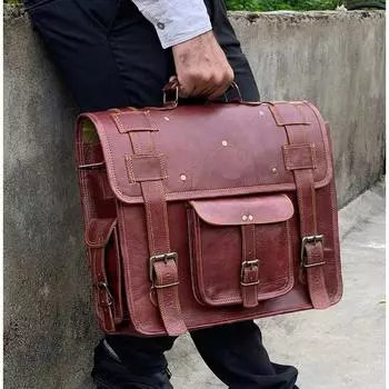 Винтажный кожаный конвертируемый рюкзак-мессенджер через плечо, сумка для ноутбука, портфель 16 x 12 x 5 in коричневый