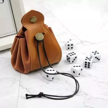 Винтажный кожаный кошелек-кошелек для игральных костей, расширяемый для настольной игры RPG MTG, для женщин и мужчин, коричневый цвет