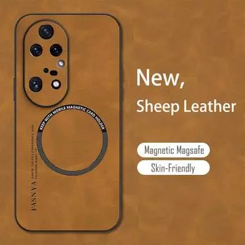 Винтажный кожаный магнитный мягкий чехол из пуха для Huawei Mate 50 40 30 Honor 8X 9X 10 20 Lite 30 50 60 70 90 Nova 11 10 9 P60 P50 P40 P30 Pro Magsafe, чехол Honor 90 Pro красный