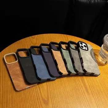 Винтажный кожаный матовый магнитный чехол для iPhone 16 Pro Max 15 Pro 14 13 12 11 однотонный тонкий мягкий противоударный чехол для телефона Magsafe iPhone 16 коричневый