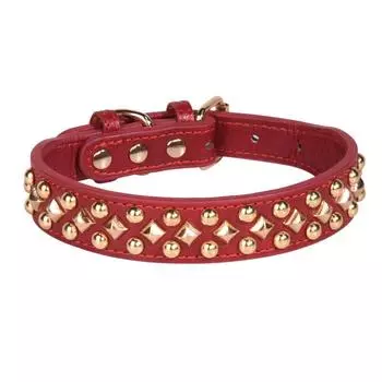 Винтажный кожаный ошейник для собак с заклепками, шейный ремень для щенков, ошейник для домашних животных, средний и большой размер для собак XS