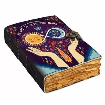 Винтажный кожаный печатный дневник с цитатами и замком, дневник со старыми страницами для офиса и личного использования 5*7