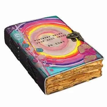 Винтажный кожаный печатный дневник с замком Старые страницы Дневник для офиса и личного использования (7 х 5 дюймов) 7 X 5