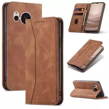 Винтажный кожаный защитный чехол для Sharp Aquos Sense7 Plus, Sense8. Магнитная застежка для дополнительной безопасности.. Стильный и прочный. Libero 5G IV синий