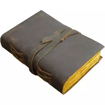 Винтажный кожаный журнал, 200 бумажных журналов ручной работы с краями Deckle Edge, кожаный эскиз 7 x 5 in коричневый