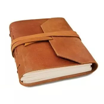 Винтажный кожаный журнал, бумага ручной работы с антикварным краем, книга теней, кожаный альбом для рисования, кожаный личный дневник, лучшие подарки 7 x 5 in коричневый