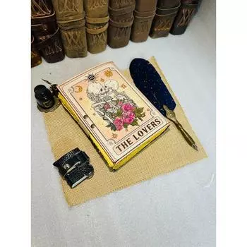 Винтажный кожаный журнал для любителей черепов, викканский языческий журнал, книга гримуара, книга теней 7 x 5 in