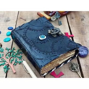Винтажный кожаный журнал гримуар Книга заклинаний Третий глаз Магия викка язычество Блокнот для путешествий Скетчбук Мужской Женский Лучший подарок 7 x 5 in
