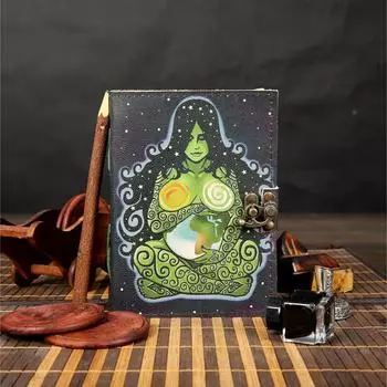 Винтажный кожаный журнал Матери-Богини для мужчин и женщин, путешествующий альбом для рисования 7 x 5 in