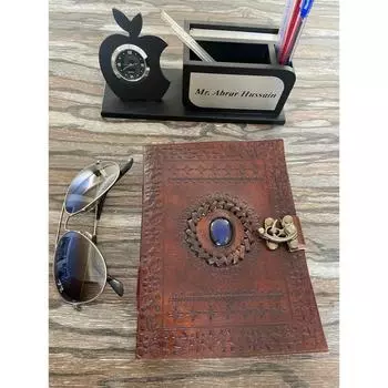 Винтажный кожаный журнальный блокнот с тиснением вручную, альбом для рисования, школьный размер, 7x5 дюймов, цвет - коричневый. 7 x 5 in коричневый