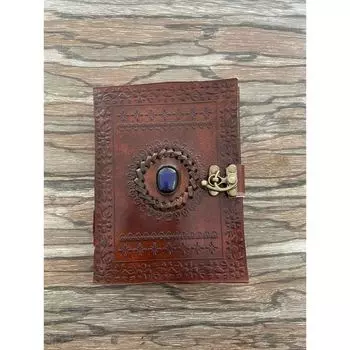 Винтажный кожаный журнальный блокнот с тиснением вручную, альбом для рисования, школьный размер, 7x5 дюймов, цвет - коричневый. 7 x 5 in коричневый