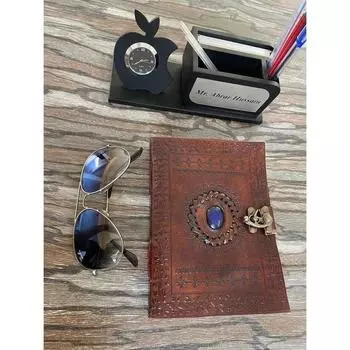 Винтажный кожаный журнальный блокнот с тиснением вручную, альбом для рисования, школьный размер, 7x5 дюймов, цвет - коричневый. 7 x 5 in коричневый