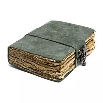 Винтажный кожаный журнальный журнал Shadow Grimoire, антикварный бумажный замок Deckle Closer 7 x 5 in