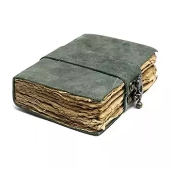 Винтажный кожаный журнальный журнал Shadow Grimoire, антикварный бумажный замок Deckle Closer 7 x 5 in