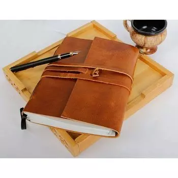 Винтажный кожаный журнал, переработанный блокнот, акварельный альбом для рисования, в кожаном переплете премиум-класса, альбом для рисования, дневник, книги ручной работы 7 x 5 in