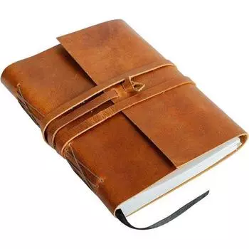 Винтажный кожаный журнал, переработанный блокнот, акварельный альбом для рисования, в кожаном переплете премиум-класса, альбом для рисования, дневник, книги ручной работы 7 x 5 in