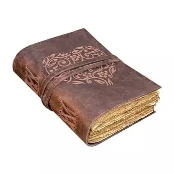 Винтажный кожаный журнал с тиснением в форме сердца для женщин, кожаные журналы для женщин, журнал ручной работы, подарки, 7x5 7 x 5 in коричневый