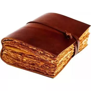 Винтажный кожаный журнал с тисненым краем. Изготовленный вручную журнал из коричневой кожи. 7 x 5 in коричневый