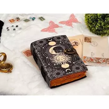 Винтажный кожаный журнал с замком, журнал «Книга теней», подарки 7 x 5 in