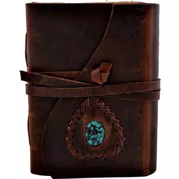 Винтажный кожаный журнал - застежка-замок, Книга Теней, журнал Гримуара, блокнот для записей путешествий, антикварная бумага с неровным краем 8 x 6 in коричневый