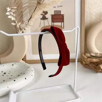 Винтажный красный женский ободок для волос шерстяной бархатный повязка на голову головной убор для девочки широкий боковой губка обруч для волос Рождество Новый год аксессуары для волос