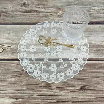 Винтажный кружевной цветочный вышитый коврик для стола, белая салфетка, подставка под кофейную чашку, изолированные подставки, украшение для домашнего стола C
