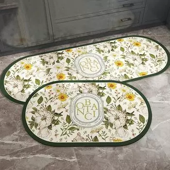 Винтажный кухонный коврик, противоскользящий кухонный коврик, длинный ковер, впитывающий входной коврик, напечатанный кухонный коврик, подставка для ног S 40x60cm 1PC