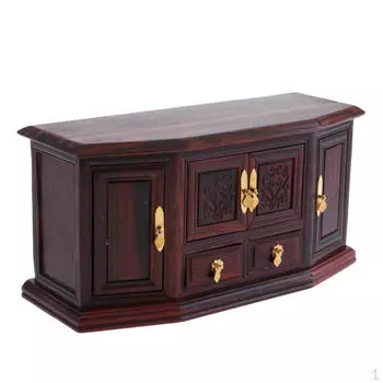 Винтажный кукольный домик гостиная спальня мебель деревянный винный шкаф телевизор столик модель сцены аксессуары