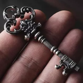 Винтажный кулон креативный подарок барочное ожерелье-ключ кулон европейское классическое искусство ожерелье 1*5CM серебряный