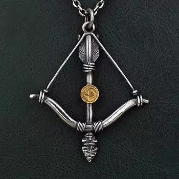 Винтажный кулон в виде лука и стрелы навахо с медным покрытием в индийском стиле, универсальный и персонализированный кулон 3*5CM серебряный