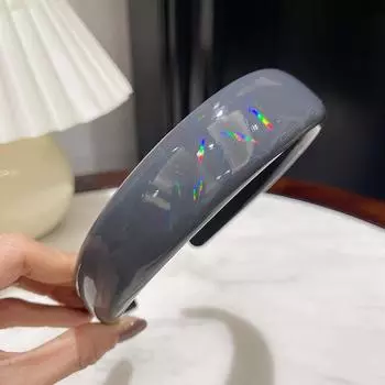 Винтажный лакированный утолщенный губчатый женский ободок для волос однотонные повязки для волос для девочки широкий боковой обруч для волос модные простые аксессуары для волос