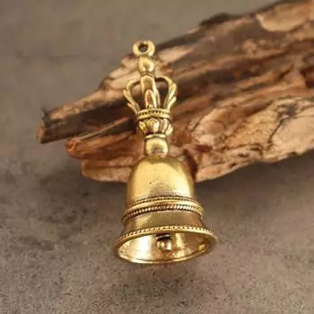 Винтажный латунный колокольчик, подвеска-подвеска, брелок «сделай сам», кулон, украшение для дома, ремесло 1Pc
