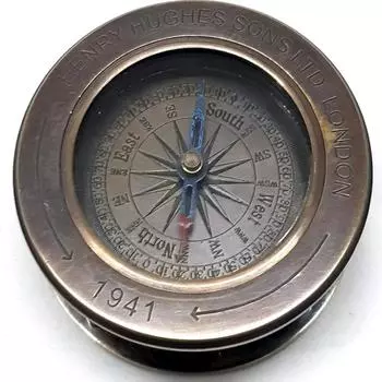Винтажный латунный компас – Henry Hughes Son Ltd. Лондон, 8,89 см, Ручная работа, В работе как