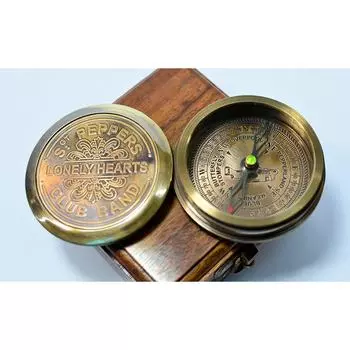 Винтажный латунный компас с поэмой «Одинокие сердца»
